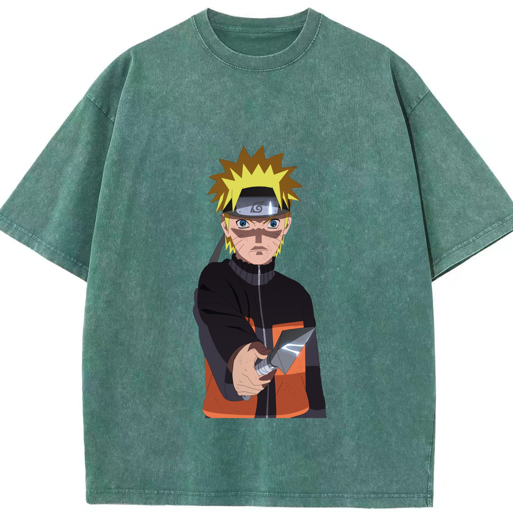 （画像用） NARUTO -ナルト- うずまき ナルト Uzumaki Naruto 綿100% ヴィンテージ風 半袖Tシャツ（フロントプリント）